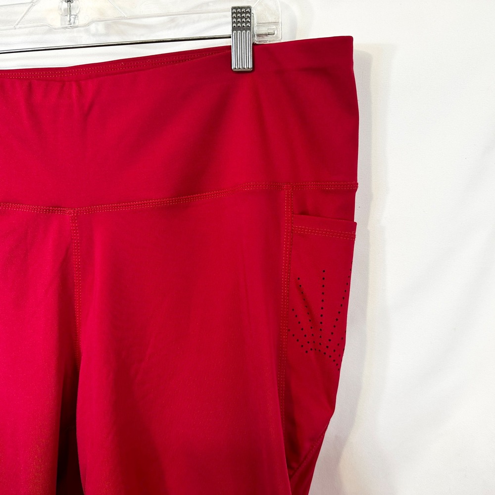 Adrienne Vittadini Sport Plus Size 3X Bik Shorts Red Athletic Side Pockets 343 - Picture 4 of 8